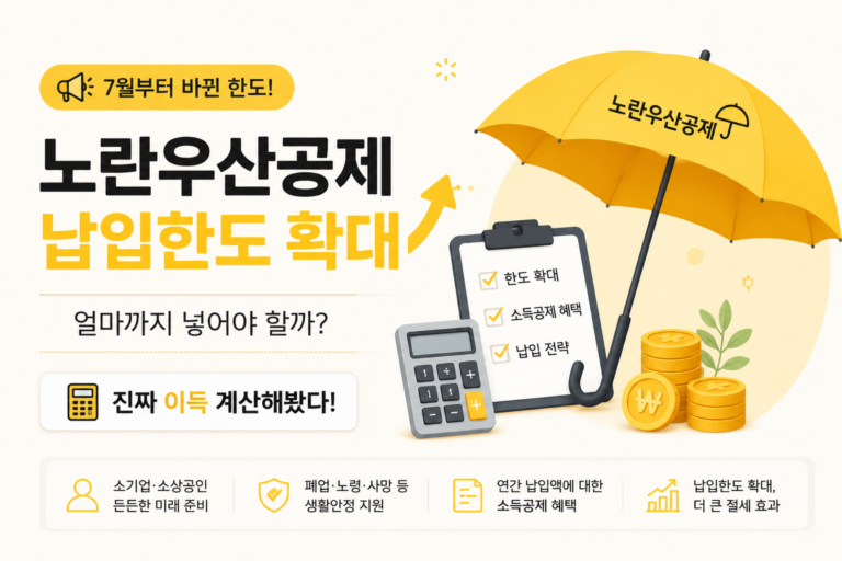 노란우산공제 얼마까지 넣어야 할까? 7월부터 바뀐 한도, 진짜 이득 계산해봤다 5 ChatGPT Image 2026년 7월 14일 오후 09 15 02