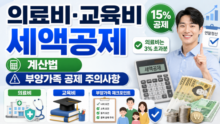 의료비 교육비 세액공제 계산법과 부양가족 공제 주의사항 6 ChatGPT Image 2026년 7월 27일 오후 08 03 48