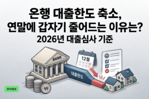 은행 대출한도 축소, 연말에 갑자기 줄어드는 이유는? 2026년 대출심사 기준 1 연말 대출한도 축소 이유와 심사 기준